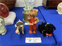 THREE VINTAGE MOHAIR WIND-UP TOYS