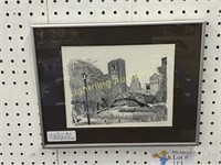 CITY SCAPE ETCHING IN SILVER FRAME