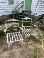 Pair of Vintage Iron Patio Chairs