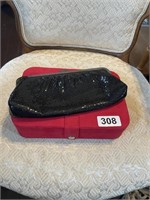 Red jewelry box & Black purse