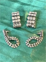 2 Pair of Beautiful Rhinestone Earrings