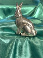 Heavy Sterling Silver Rabbit Pin ~ Taxco