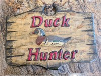 Wooden Duck Hunter Hanging Sign