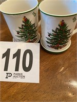 (2) Spode Christmas Coffee Cups (D Room)