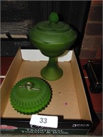 Green Candy Dish & Powder Box