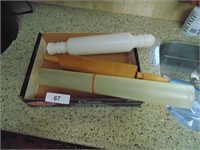 Rolling Pins (White is Plastic) & Rolling Mat