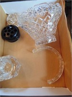 Glass Basket (Handle Broke Off) & Other Glassware