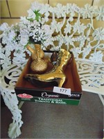 Planter Boot & Gold Tone Vases
