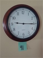 Walnut 12" Round Wall Clock