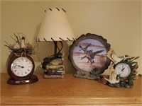 Rustic Wildbird Lamp & Clock