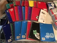 large lot of new spiral notebooks
