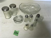 s&p shakers, ashtray & bowl