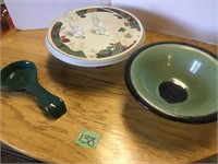 cake stand, spoon rest, bowl
