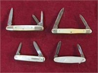 (4) PEARL HANDLE KNIVES, VARIOUS BRANDS (USED)