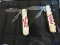 (2) COLONIAL USA COCA-COLA ADVERTISING KNIVES