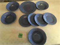 Blue plates & bowls