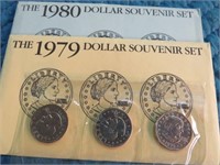 1979 & 1980 SUSAN B. ANTHONY DOLLAR, SOUVENIR SETS