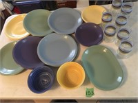 plates, glasses & serving plate