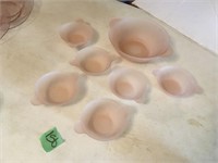 frosted pink bowls