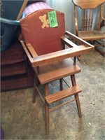 baby doll vintage wood high chair