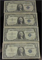 (4) 1957 $1 Star Note Silver Certificates