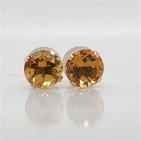 10K YELLOW GOLD CITRINE(1.2CT)  EARRINGS (~WEIGHT