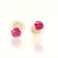 14K YELLOW GOLD RUBY(0.25CT)  EARRINGS (~WEIGHT