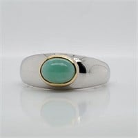SILVER EMERALD(1.3CT)  RING (~WEIGHT 3.2G)