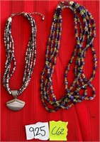 845 - STERLING & STONE MULTI-STRAND NECKLACES(C62)