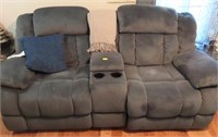 DOUBLE RECLINING LOVE SEAT WITH CUP HOLDERS AND