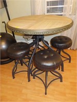 HIGH TOP TABLE AND 4 STOOLS