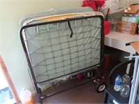 CONTENTS OF SHED: ROLL AWAY BED, SPACE HEATERS,