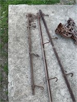 Vintage Antique hay rope trolley with track