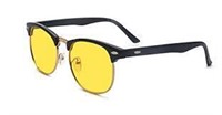 TIJN Polarized Retro Half Frame Sunglasses, Yellow
