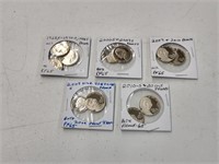 10 Proof Jefferson Nickels & 1 Dime