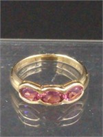 10K Gold Pink Ice Multi Stone Ring SZ 7.25