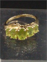 10K Gold Peridot Ring SZ 6.75