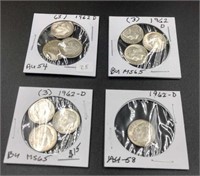 10 of 1962-D Silver Roosevelt Dimes