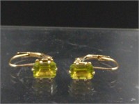 14K Gold and Peridot Earrings