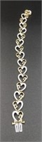 Heart Shaped Sterling Silver 7.5" Bracelet