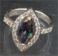 Mystic Topaz and Sterling Silver Ring SZ 5