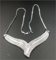 Evening Costume Necklace with Real Diamonds