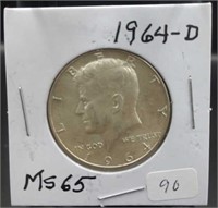 1964-D Kennedy Half Dollar 90% Silver