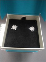 Diamond and Sterling Silver Earrings