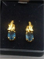 Elegant Blue Topaz Earrings