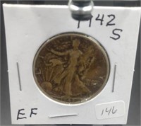 1942-S Walking Liberty Half Dollar 90% Silver