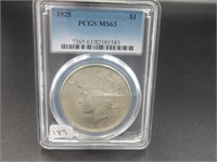 1925 Peace Silver Dollar PCGS MS63