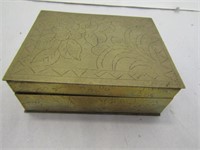 Antique Brass Box w Wood Liner Inchin - China