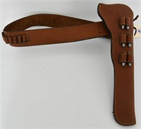 Brown Leather Belt & Holster Combo