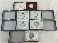 5 Geo. Washington Silver Half Dollar Commemorativs